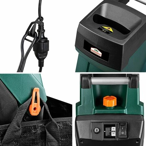 GARDEBRUK - Broyeur De Jardin Végétaux 2400 W Déchiqueteur Jardin électrique Sac Ramassage 2x50L Branches Arbuste 45mm Déchets Verts 6 GARDEBRUK - Broyeur De Jardin Végétaux 2400 W Déchiqueteur Jardin électrique Sac Ramassage 2x50L Branches Arbuste 45mm Déchets Verts – Image 4