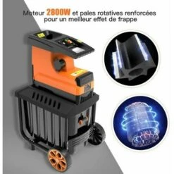 TACKLIFE Broyeur De Végétaux Électrique, 2800W Broyeur Végétaux Et Branches, 45mm Max Diamètrede Coupe, 55 L, Très Silencieux, Avec Roues PWS01A 8 TACKLIFE Broyeur De Végétaux Électrique, 2800W Broyeur Végétaux Et Branches, 45mm Max Diamètrede Coupe, 55 L, Très Silencieux, Avec Roues PWS01A -Promos Broyeur de végétaux Magasin 33981963 3