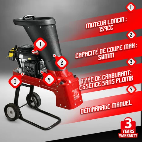ELEM GARDEN TECHNIC Broyeur De Végétaux 159CC - 50mm Max 4 ELEM GARDEN TECHNIC Broyeur De Végétaux 159CC - 50mm Max – Image 2