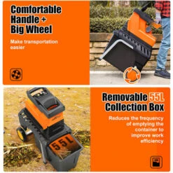 JMAX TS-WS1 Broyeur De Végétaux électrique 2800W 45mm 55L -Promos Broyeur de végétaux Magasin 53551032 3