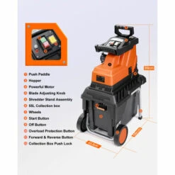 JMAX TS-WS1 Broyeur De Végétaux électrique 2800W 45mm 55L -Promos Broyeur de végétaux Magasin 53551032 4