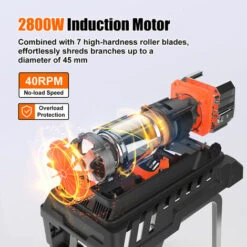 JMAX TS-WS1 Broyeur De Végétaux électrique 2800W 45mm 55L -Promos Broyeur de végétaux Magasin 53551032 5