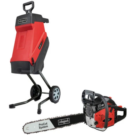 Pack SCHEPPACH Broyeur électrique - 2400 W - 2 Sac Collecteurs - GS55 - Tronçonneuse Thermique ProCut - 51 Cm - 2000 W - CSP5300 3 Pack SCHEPPACH Broyeur électrique - 2400 W - 2 Sac Collecteurs - GS55 - Tronçonneuse Thermique ProCut - 51 Cm - 2000 W - CSP5300