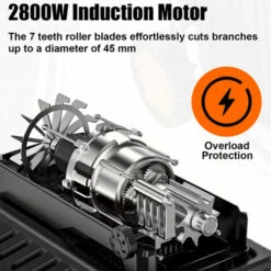 TOPSHAK WS2 Broyeur De Jardin électrique 2800W Déchiqueteuse à Bois 45MM Diamètre De Coupe Maximum 60L Broyeur De Branche De Plante Avec Roues -Promos Broyeur de végétaux Magasin 63645907 3