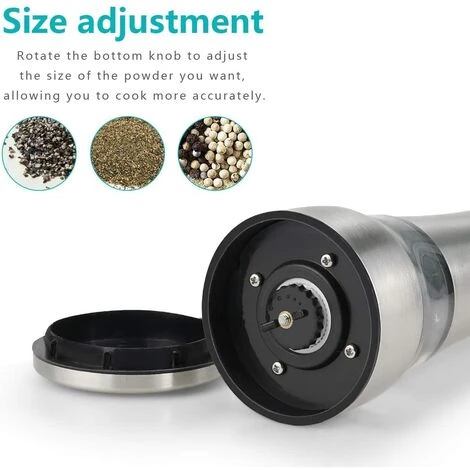 PESCE 2 Pcs Moulin À Sel Et À Poivre Moulin Broyeur Réglable Moulin En Céramique Mécanisme 304 En Acier Inoxydable Brossé Acrylique Corps Sel Et Poivre Shakers Pour Sel, Poivre, Herbes Séchées, Épices 4 PESCE 2 Pcs Moulin À Sel Et À Poivre Moulin Broyeur Réglable Moulin En Céramique Mécanisme 304 En Acier Inoxydable Brossé Acrylique Corps Sel Et Poivre Shakers Pour Sel, Poivre, Herbes Séchées, Épices – Image 2