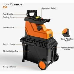 PEDY Broyeur De Végétaux 2800 W Broyeur De Jardin Jaune -Promos Broyeur de végétaux Magasin 67634548 4